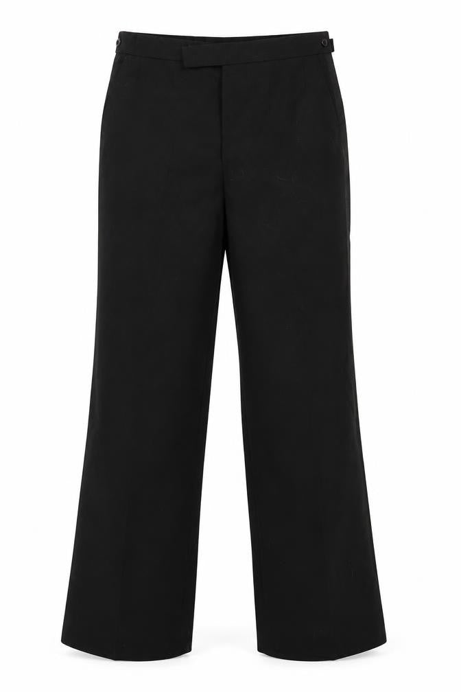 Front view of Austin Reed Men's Black Trousers, size 38, Regular Fit