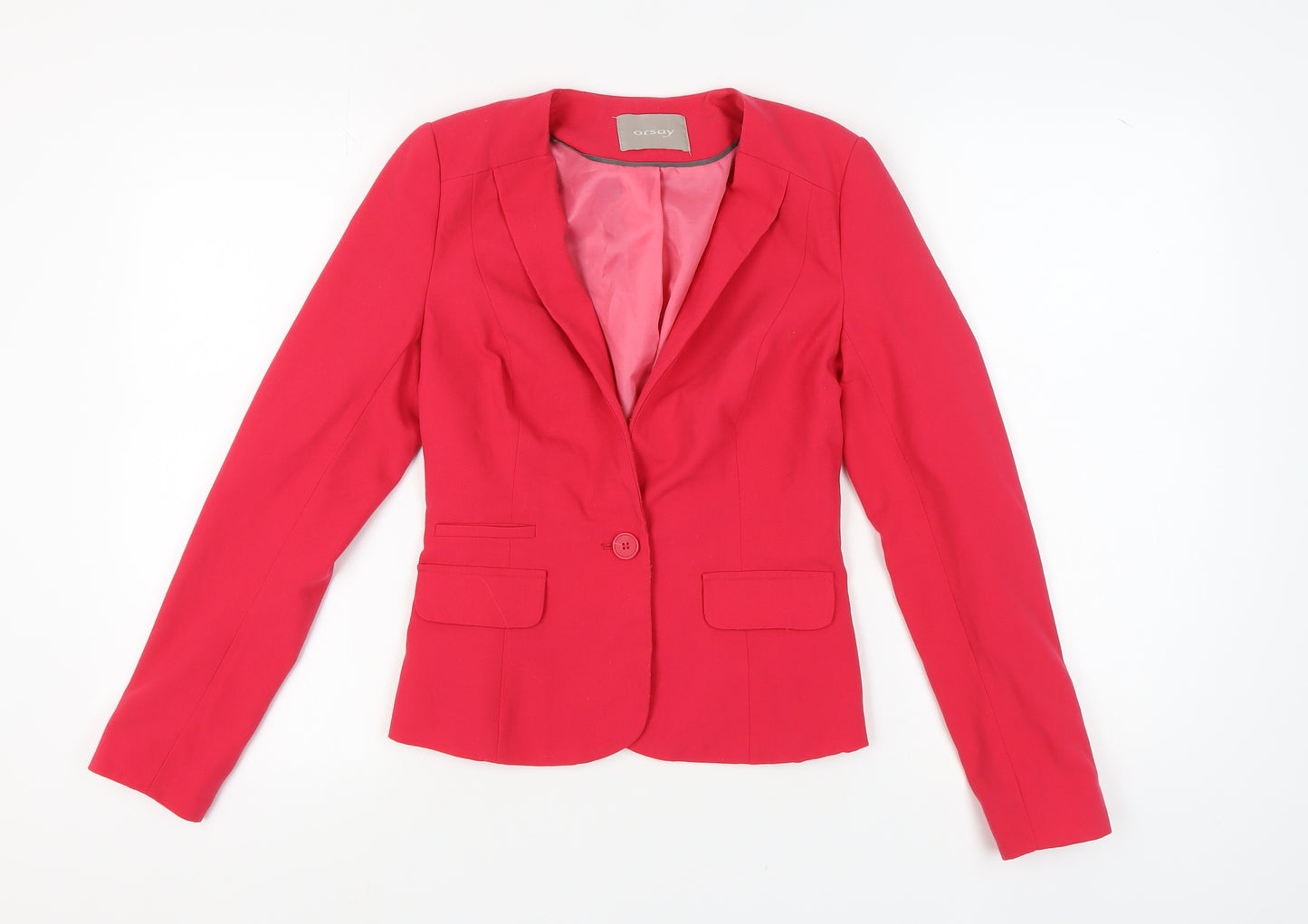 Orsay Women's Red Blazer Jacket Size 6, Single-Breasted
