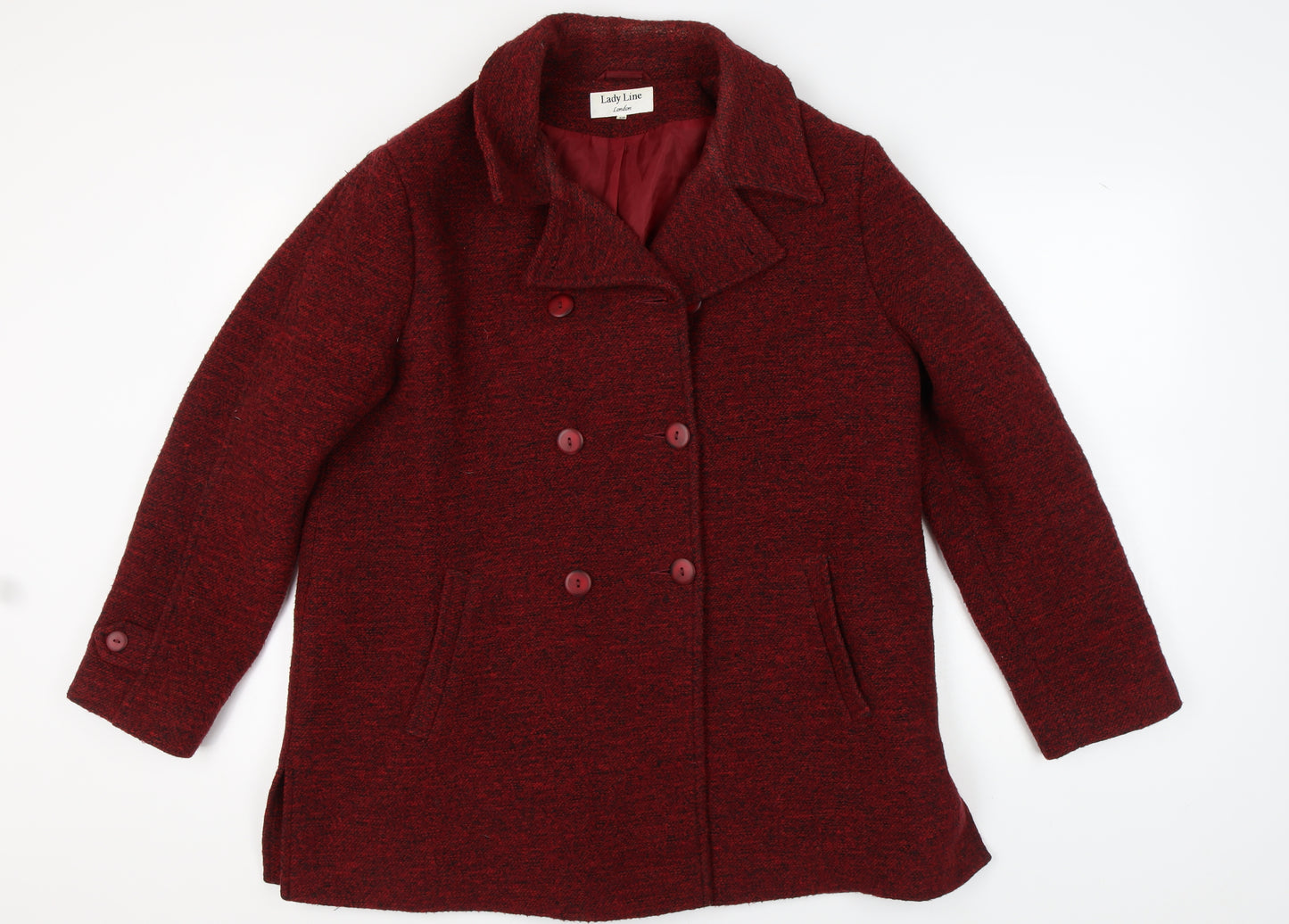 Lady Line Women's Red Pea Coat Size 18