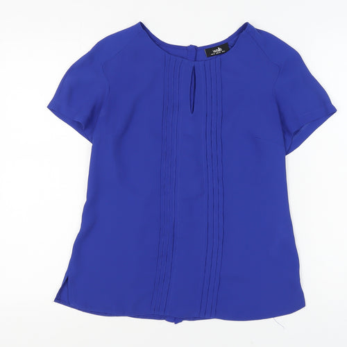 Wallis Women's Blue Blouse Size 10, Crew Neck, Casual