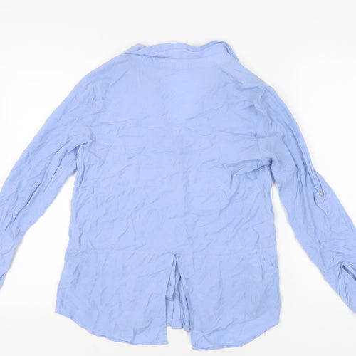 Oasis Women's Blue Button-Up Shirt Size 12 Regular Fit