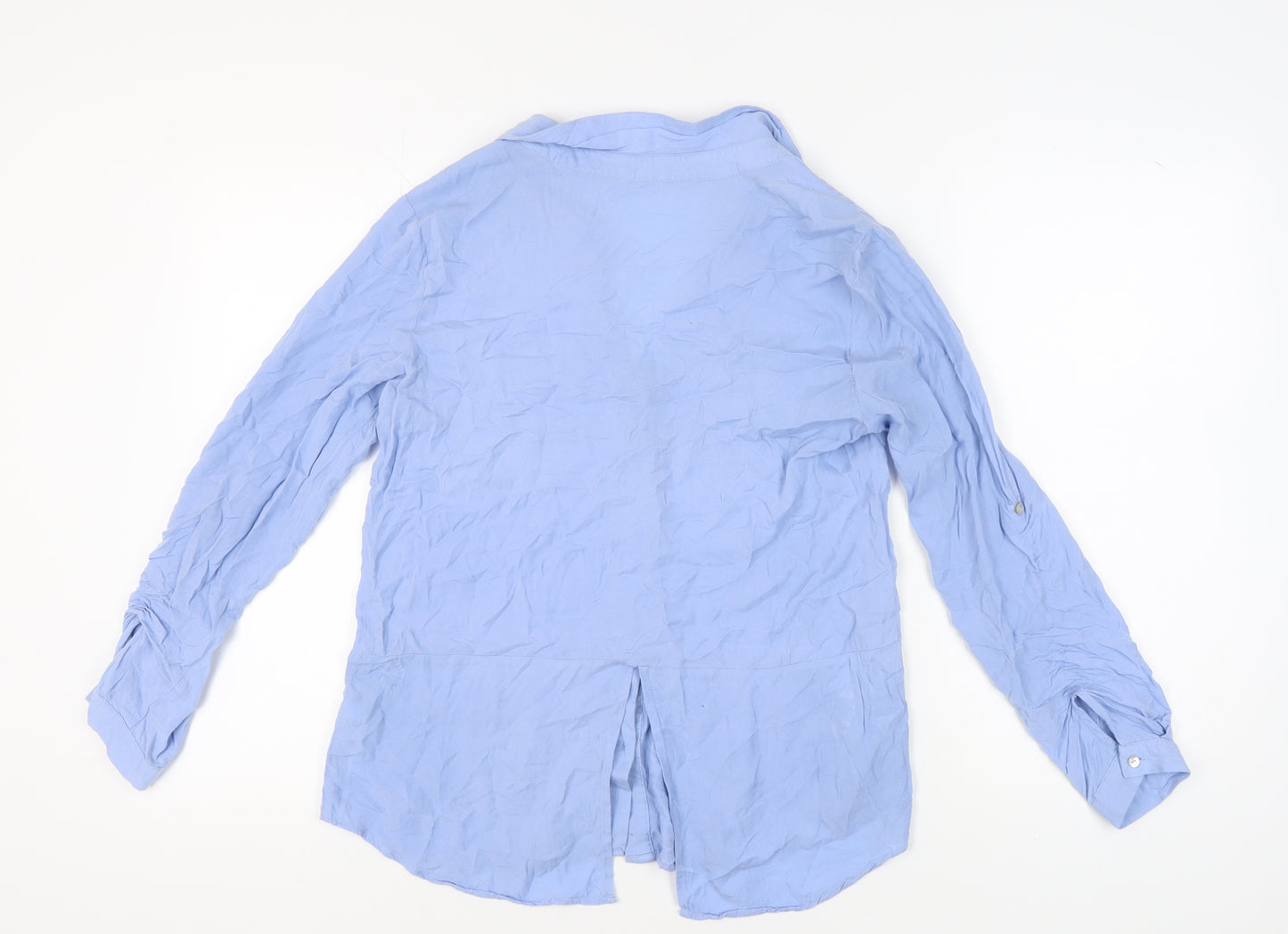 Oasis Women's Blue Button-Up Shirt Size 12 Regular Fit