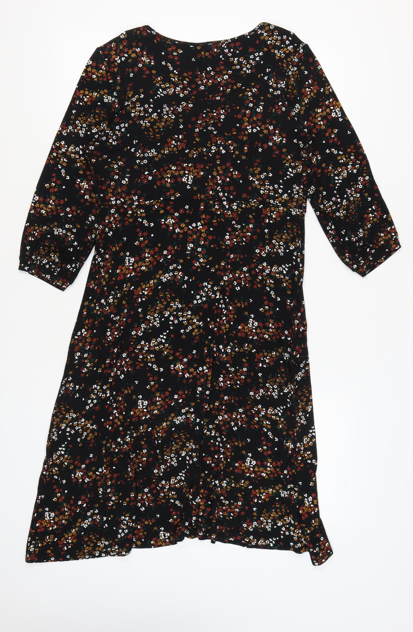 Roman Women's Black Floral Dress Size 14