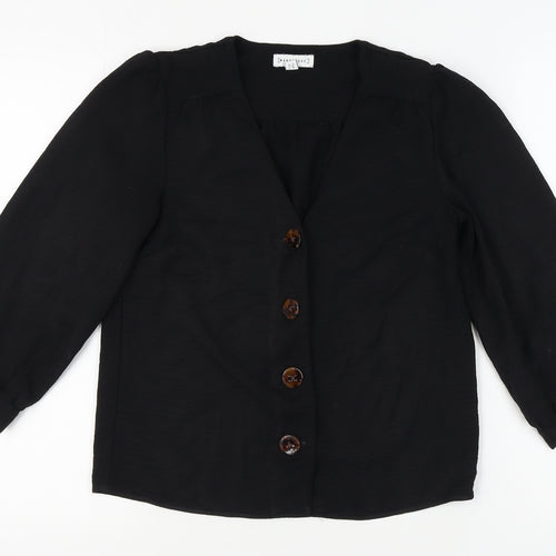 Warehouse Women's Black 3/4 Sleeve Blouse Size 8