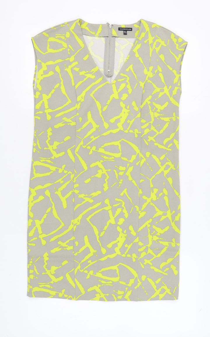 Warehouse Women's Multicoloured Geometric Dress Size 8