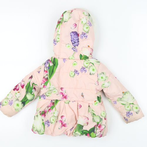 Ted Baker Girls' Pink Floral Puffer Jacket 18-24 Months