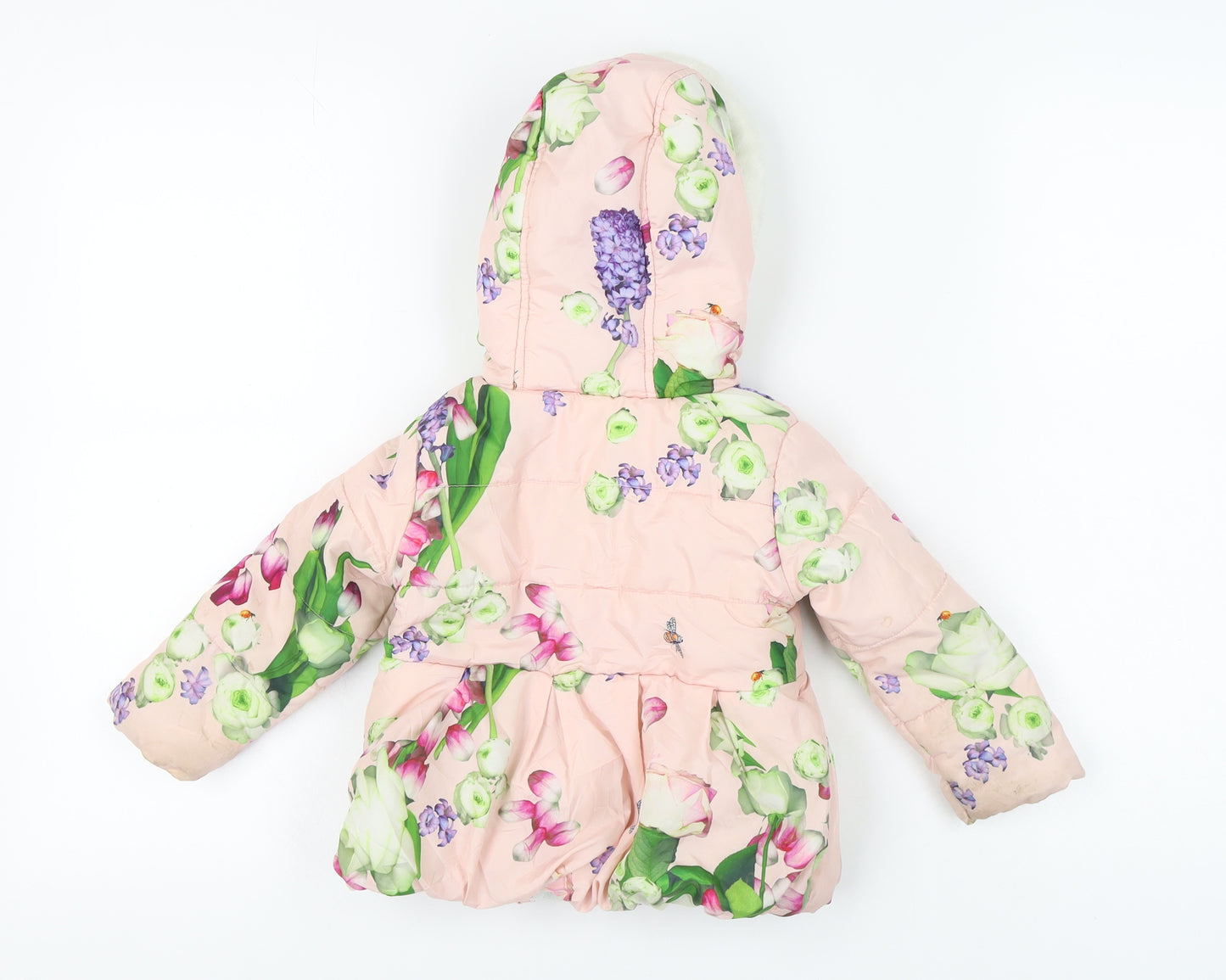 Ted Baker Girls' Pink Floral Puffer Jacket 18-24 Months