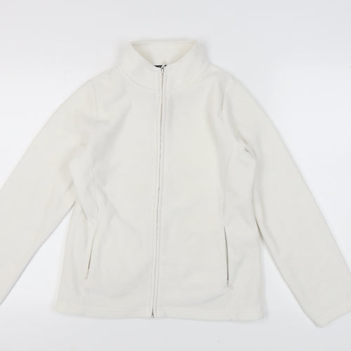 Isle Women's White Basic Fleece Jacket Size S