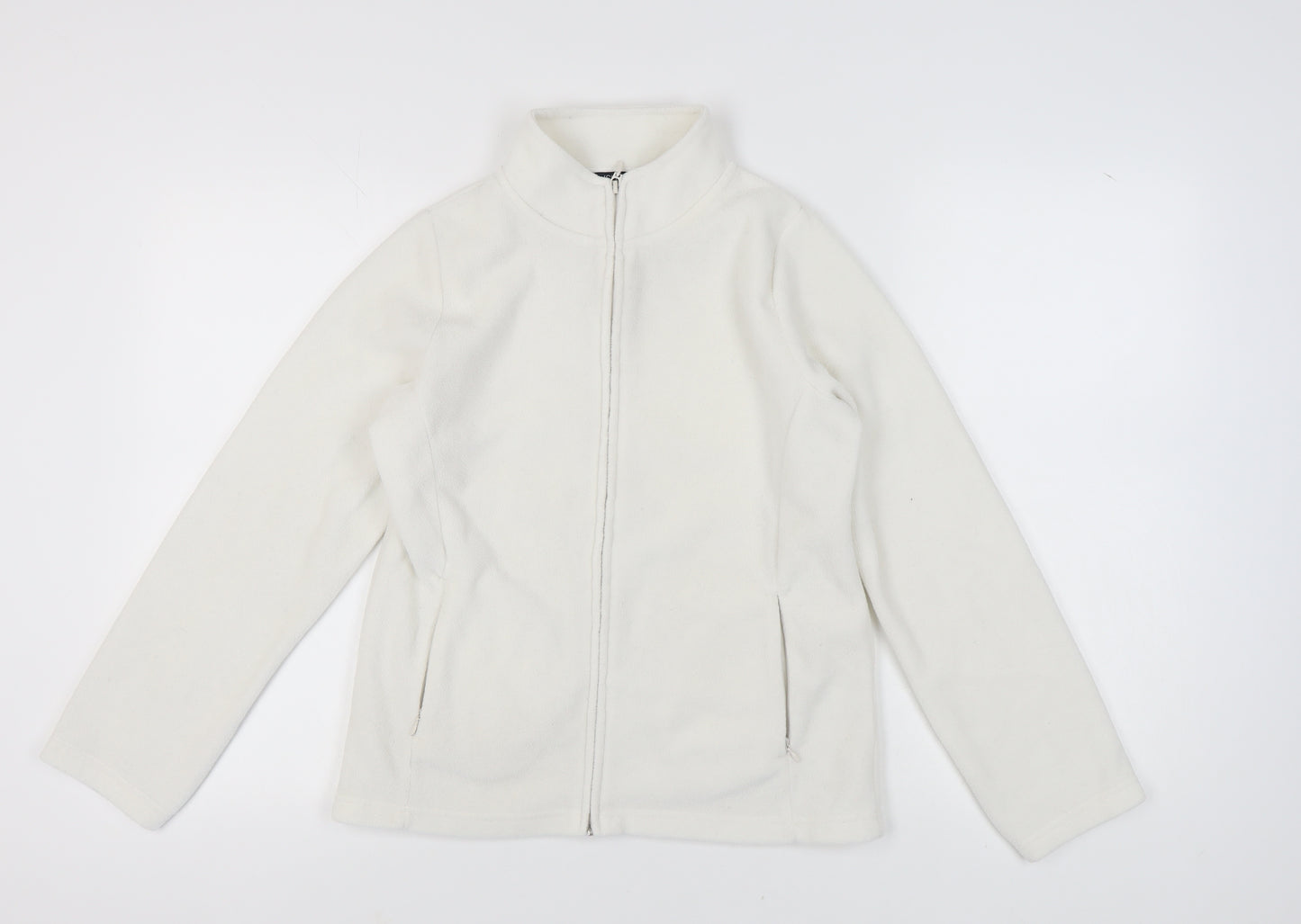 Isle Women's White Basic Fleece Jacket Size S
