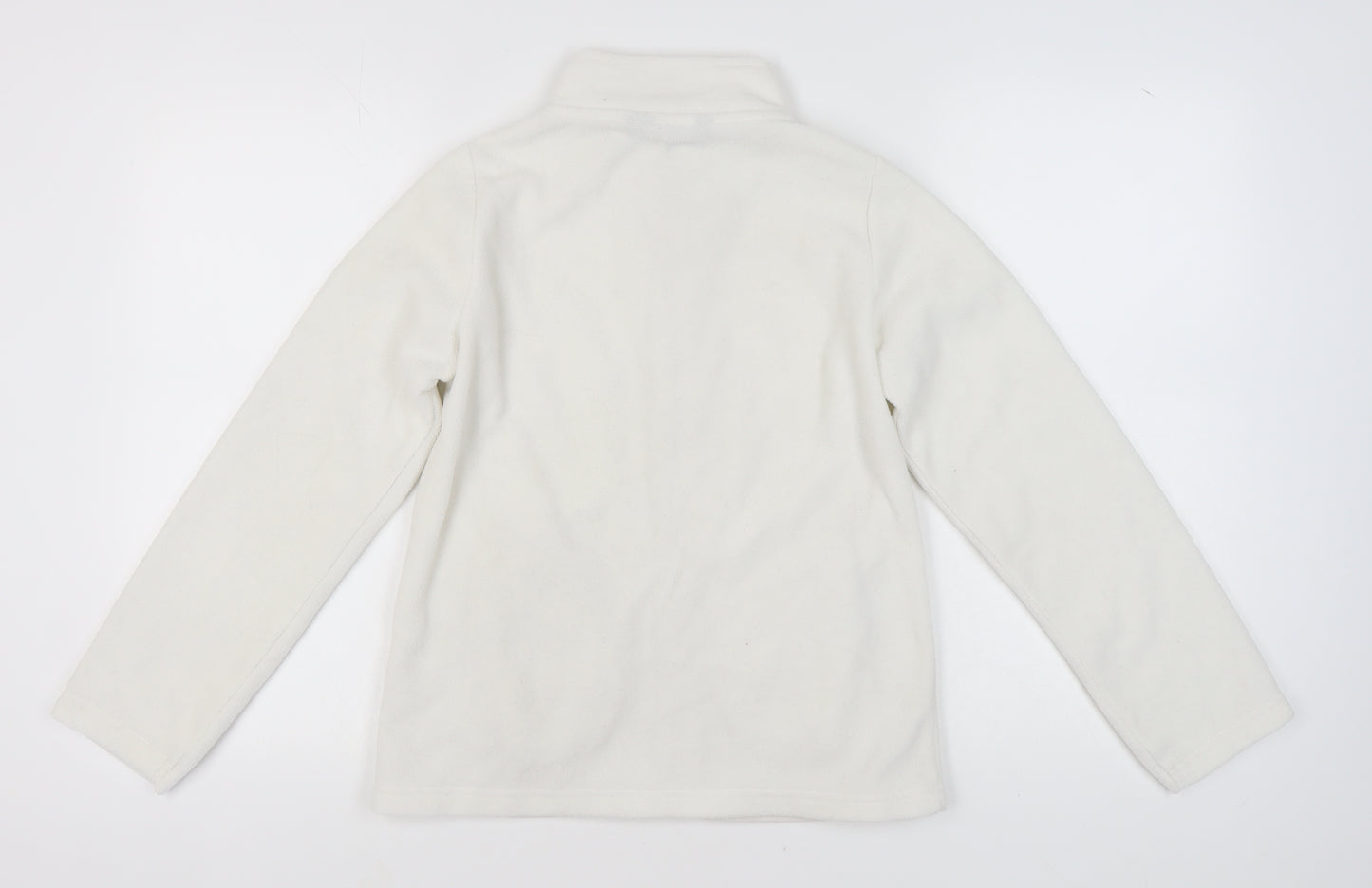 Isle Women's White Basic Fleece Jacket Size S