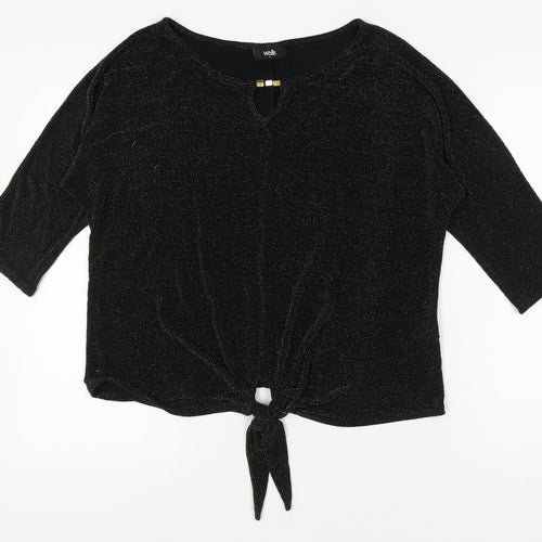 Wallis Women's Black Glitter Blouse Size L