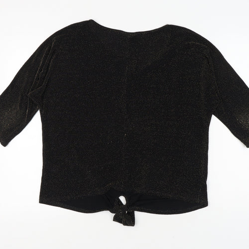 Wallis Women's Black Glitter Blouse Size L