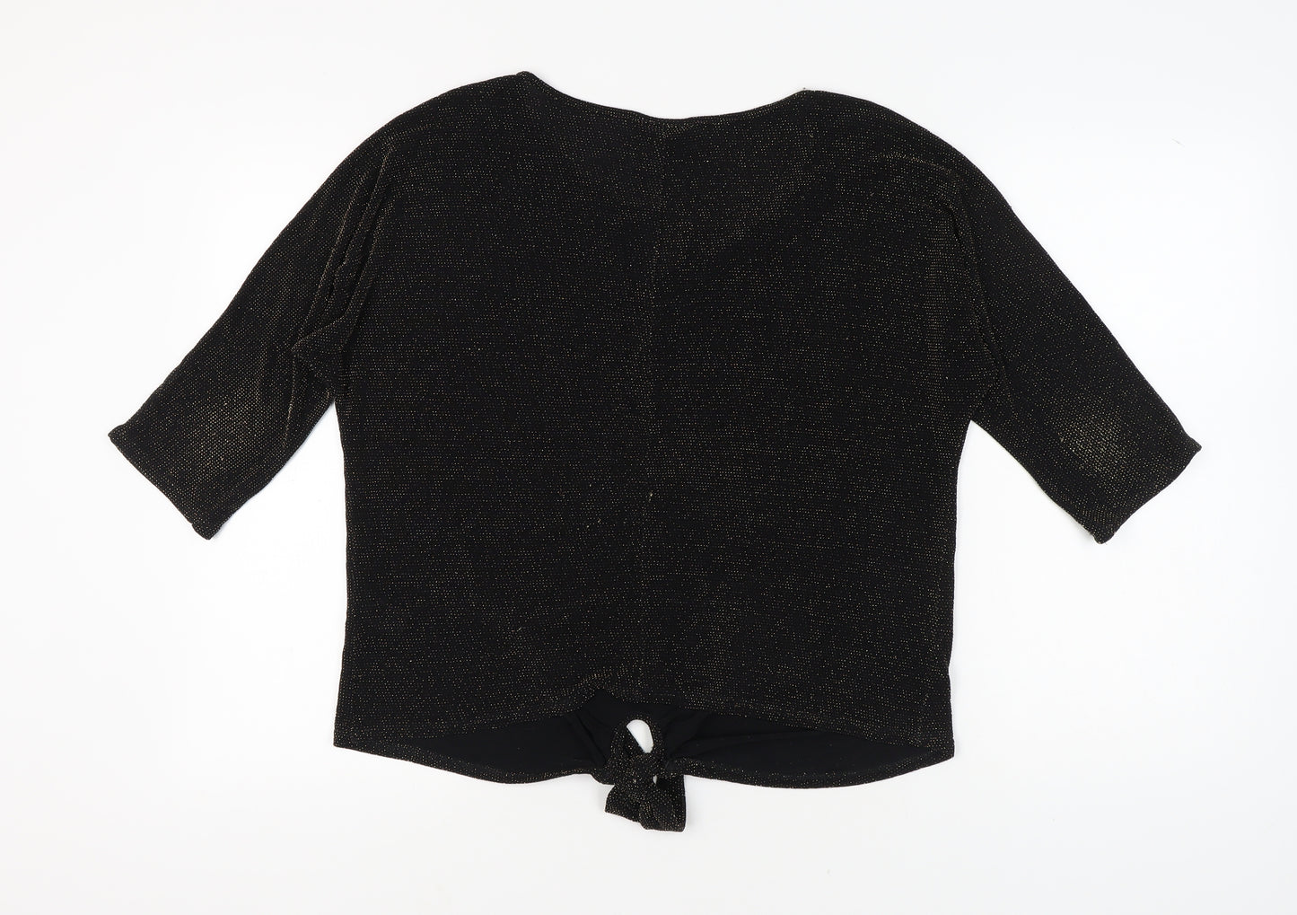 Wallis Women's Black Glitter Blouse Size L