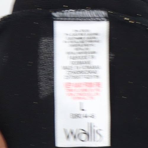 Wallis Women's Black Glitter Blouse Size L