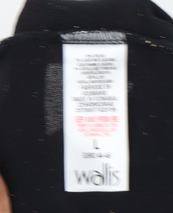 Wallis Women's Black Glitter Blouse Size L
