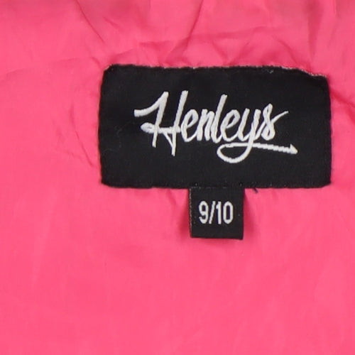 Henleys Girls Blue Jacket 9-10 Years Hooded Mid-Length