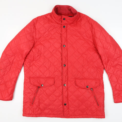 French Connection Women's Red Quilted Jacket L