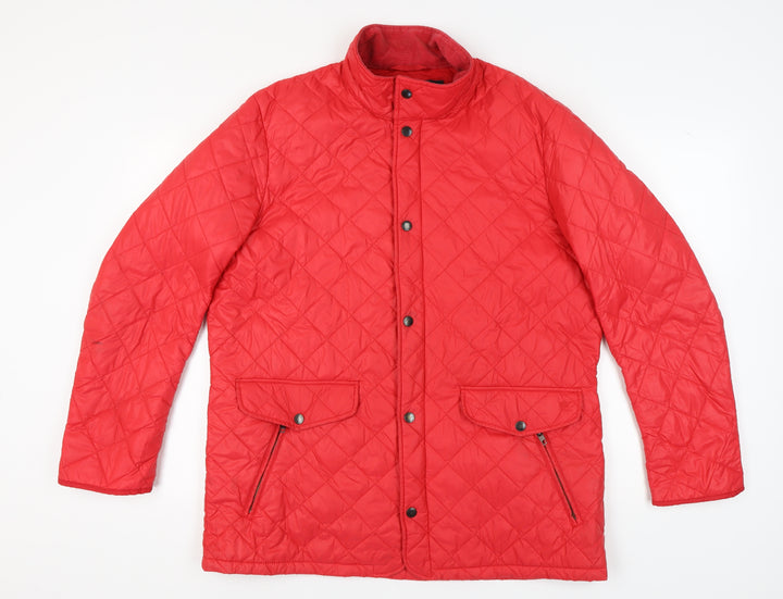 French Connection Women's Red Quilted Jacket L