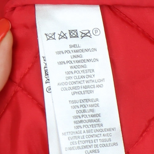 French Connection Women's Red Quilted Jacket L