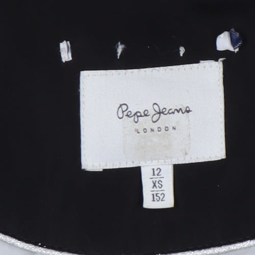 Pepe Jeans Teens Black Parka Jacket with Fur Trim