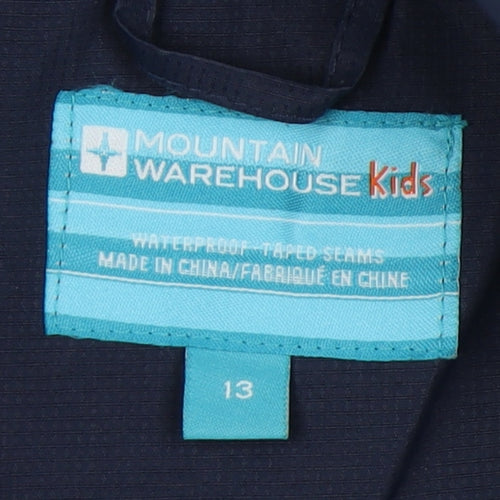 Mountain Warehouse Teens Blue Rain Coat Jacket, Size 13