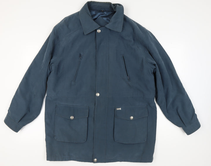 Saxon Men's Blue Basic Jacket M - Mid-Length Casual Wear