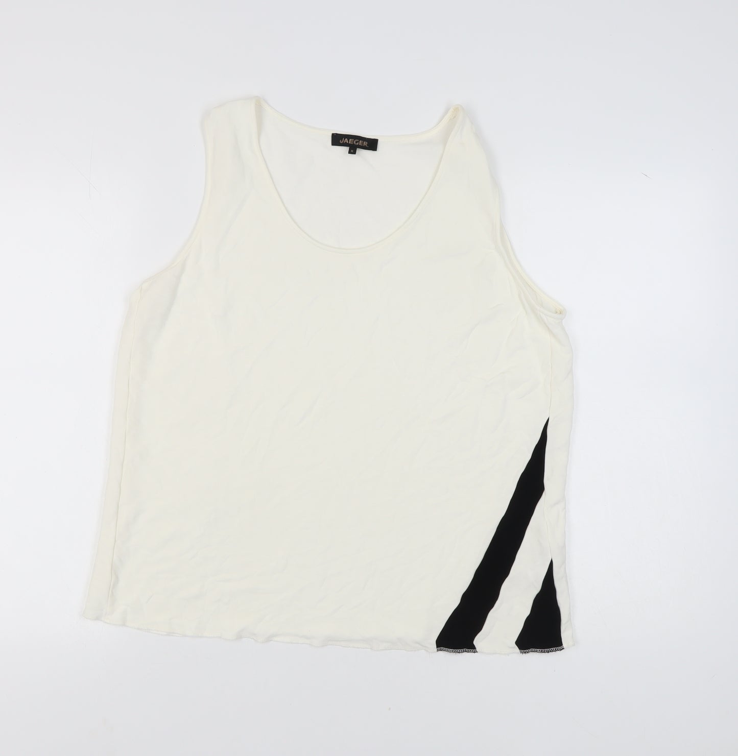 Jaeger Women's Ivory Tank Top XL Scoop Neck Viscose