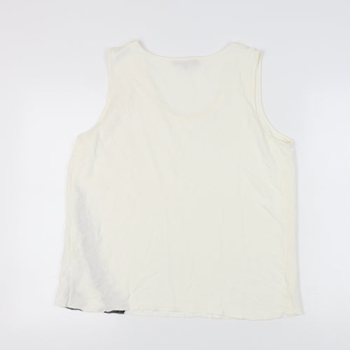 Jaeger Women's Ivory Tank Top XL Scoop Neck Viscose