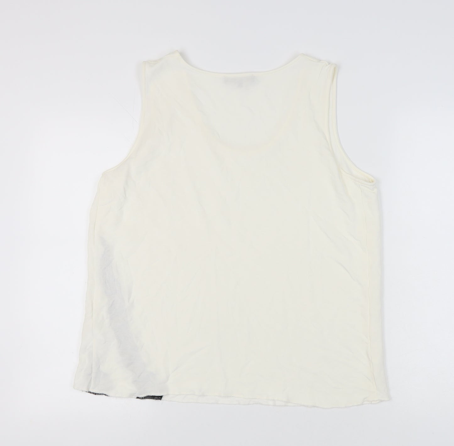 Jaeger Women's Ivory Tank Top XL Scoop Neck Viscose