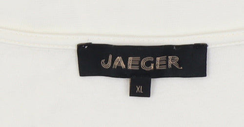 Jaeger Women's Ivory Tank Top XL Scoop Neck Viscose