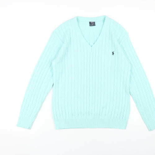 Polo by Ralph Lauren Blue V-Neck Pullover Jumper XL
