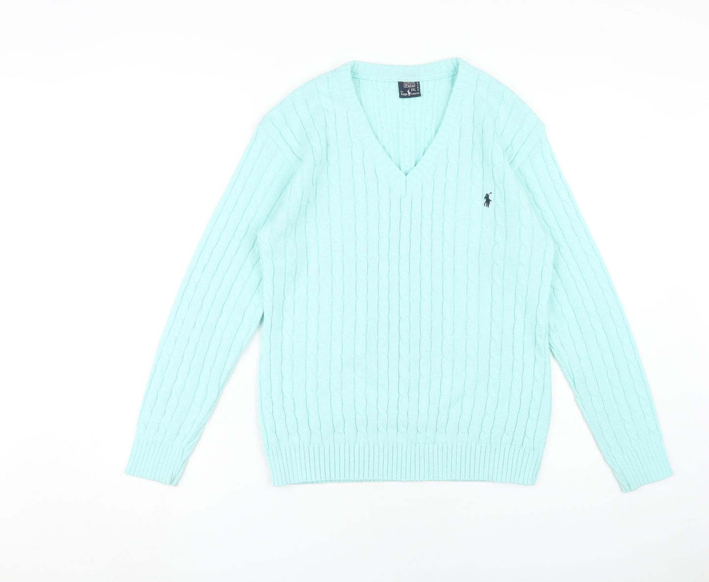Polo by Ralph Lauren Blue V-Neck Pullover Jumper XL