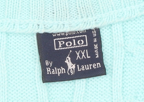 Polo by Ralph Lauren Blue V-Neck Pullover Jumper XL