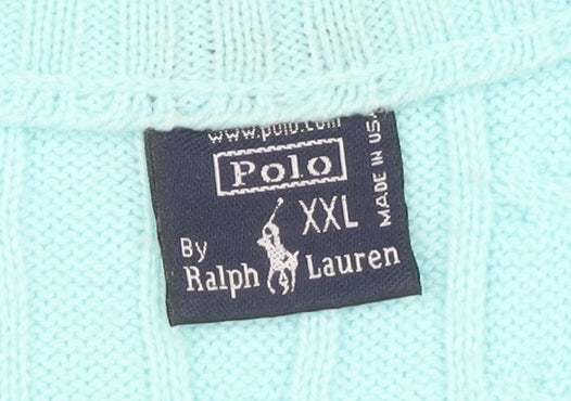 Polo by Ralph Lauren Blue V-Neck Pullover Jumper XL