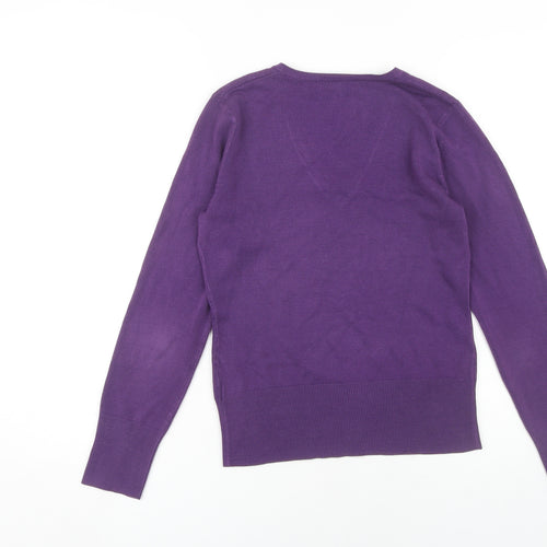 Debenhams Women's Purple V-Neck Jumper Size 10