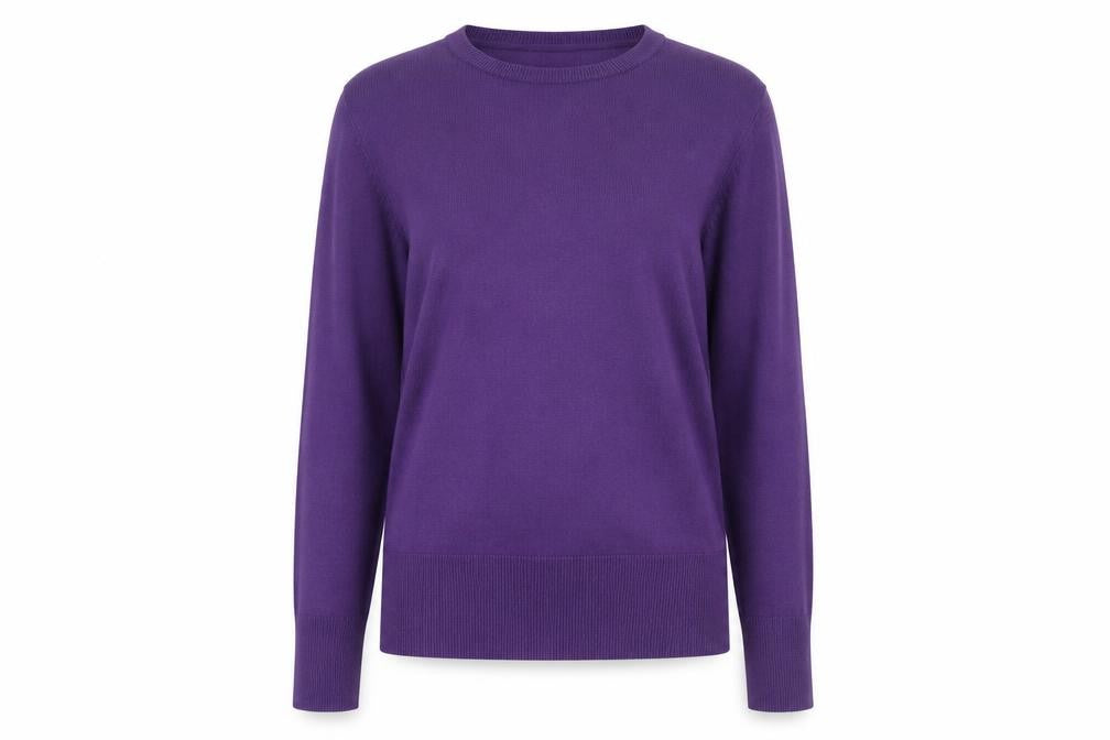 Front view of Debenhams Women's Purple V-Neck Jumper, size 10