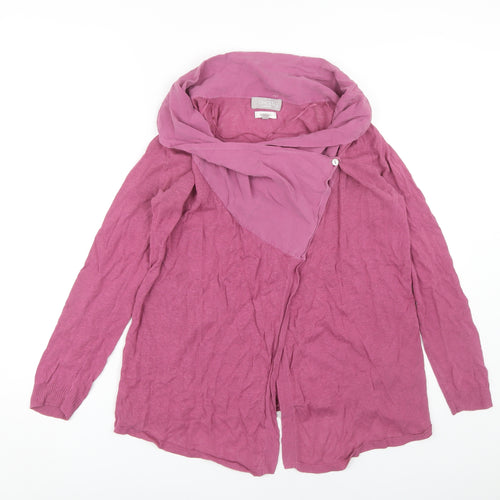 Ghost London Pink Linen Cardigan Women M Long Sleeve