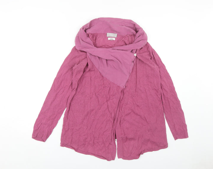Ghost London Pink Linen Cardigan Women M Long Sleeve