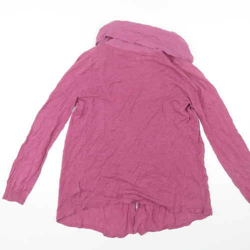 Ghost London Pink Linen Cardigan Women M Long Sleeve