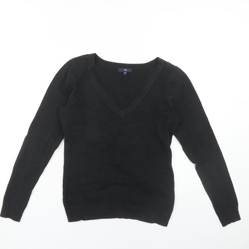 Gap Women's Black V-Neck Pullover Jumper, Size S