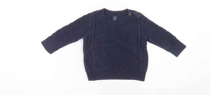 babyGap Unisex Blue Cotton Pullover Jumper 12-18 Months