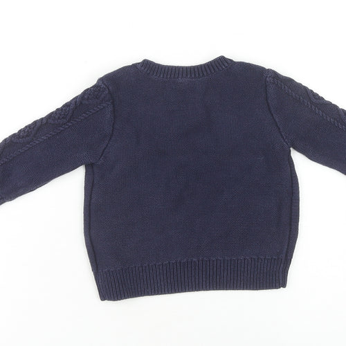 babyGap Unisex Blue Cotton Pullover Jumper 12-18 Months