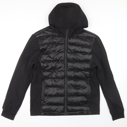 Onfire Men's Black Hooded Puffer Jacket Size M