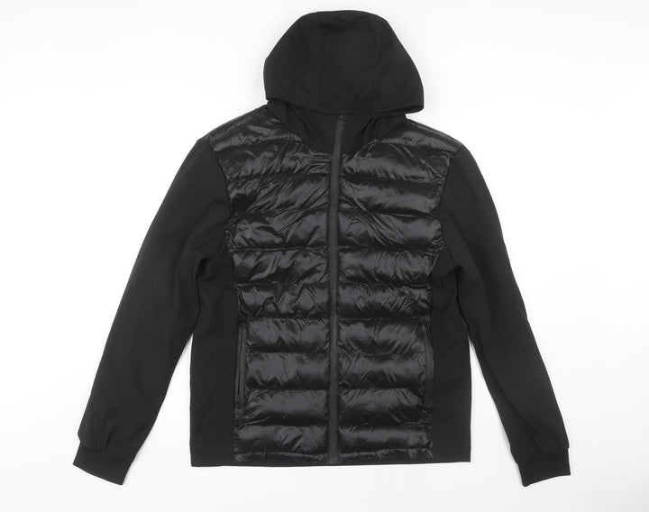 Onfire Men's Black Hooded Puffer Jacket Size M