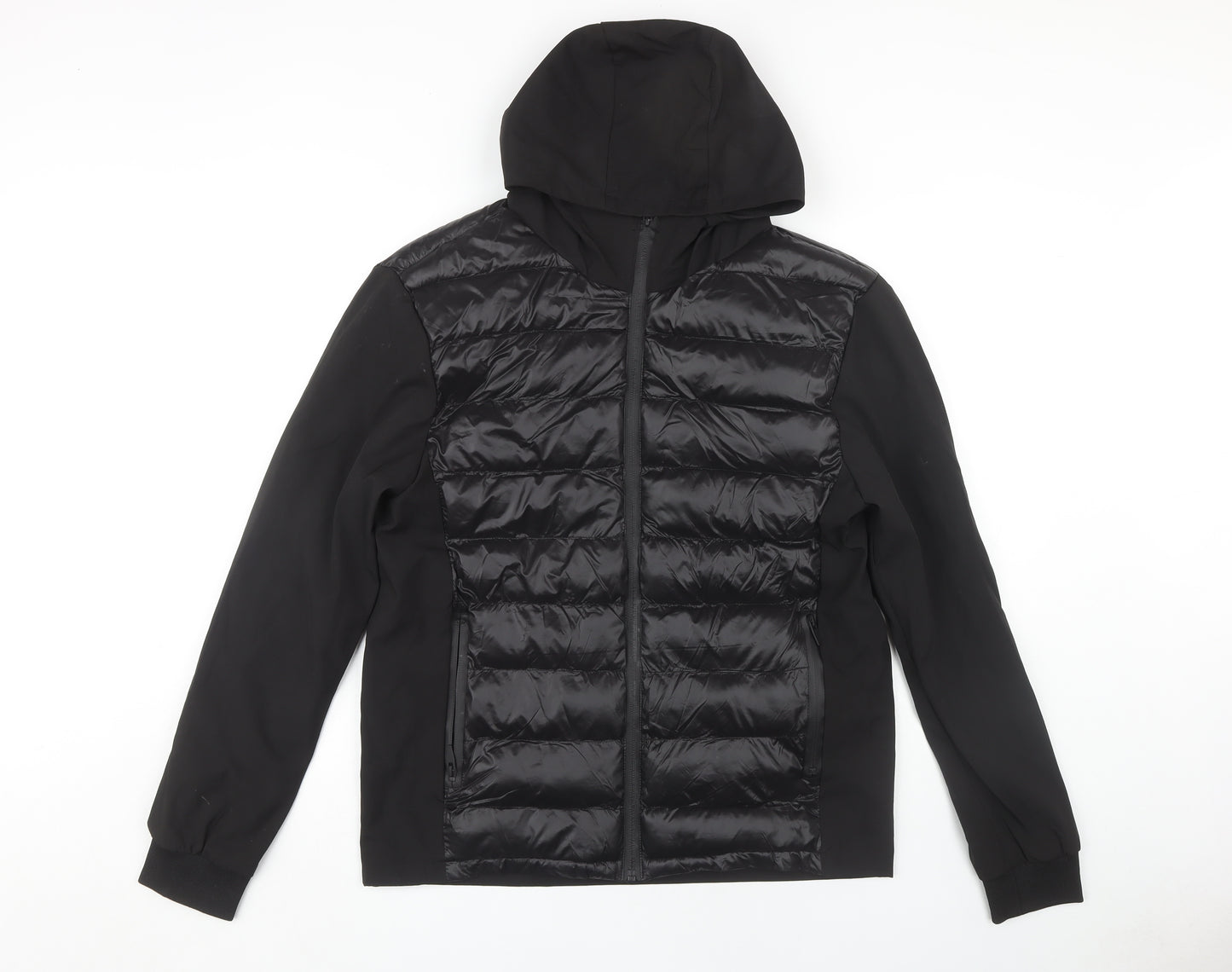 Onfire Men's Black Hooded Puffer Jacket Size M