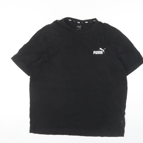 Puma Men's Black Logo T-Shirt, Size L
