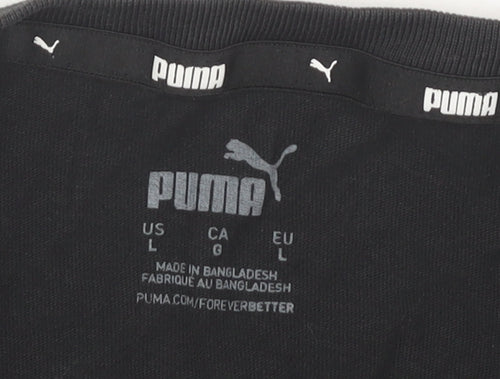Puma Men's Black Logo T-Shirt, Size L