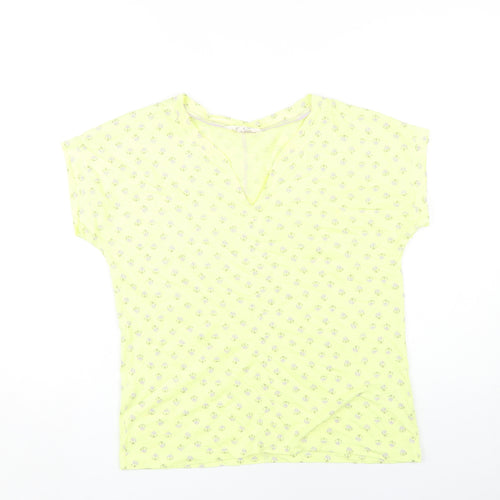 White Stuff Women's Yellow Floral T-Shirt, Size 12