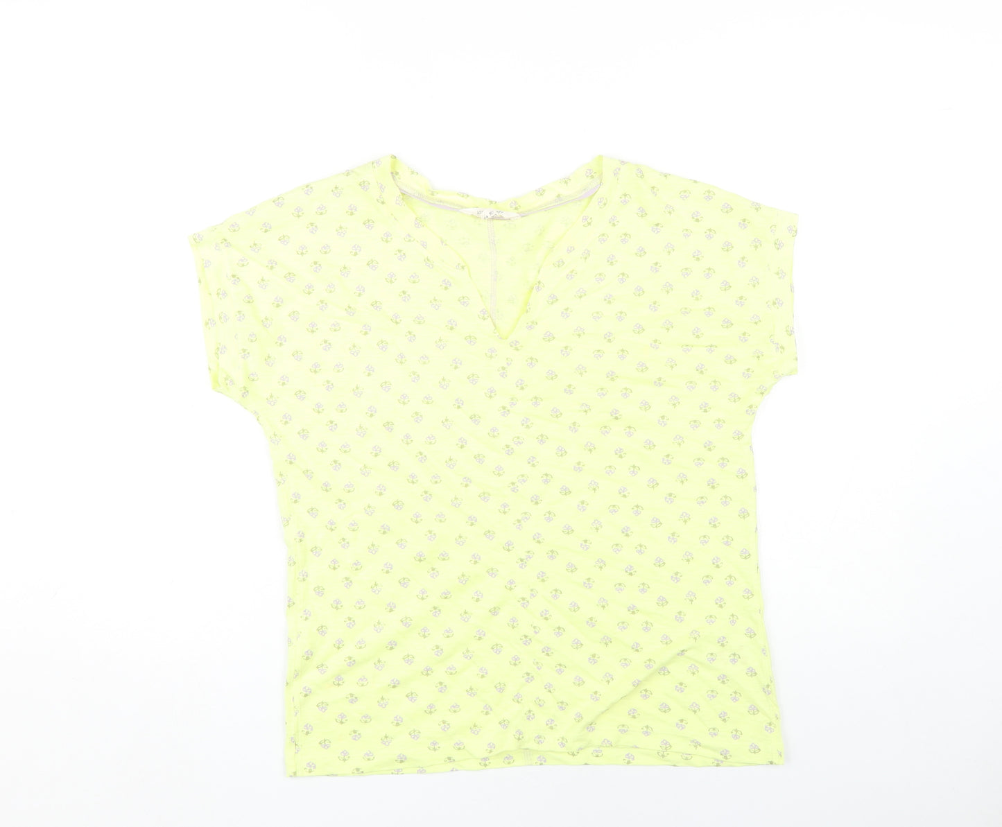 White Stuff Women's Yellow Floral T-Shirt, Size 12
