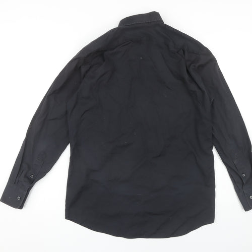 Uniqlo Men's Black Long Sleeve Cotton Casual Shirt M